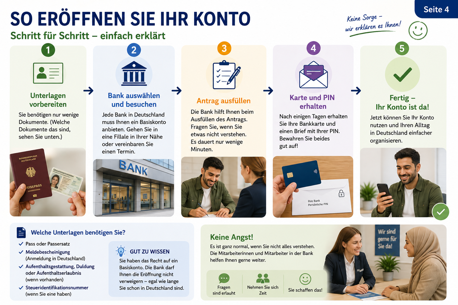Unterlagen für ein Basiskonto